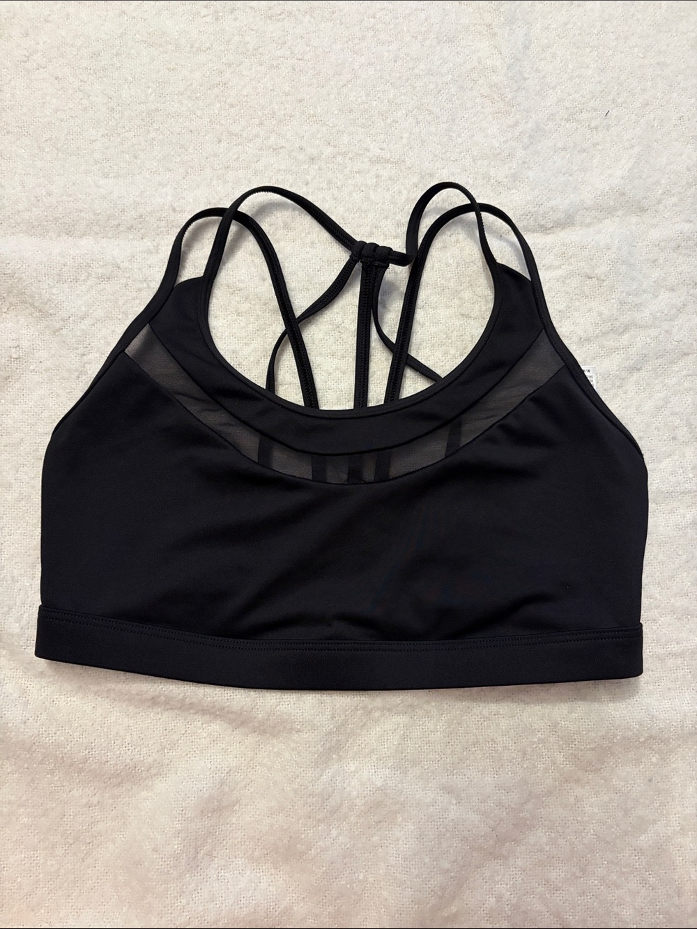 Victoria's Secret Black Strappy Mesh Sports Bra